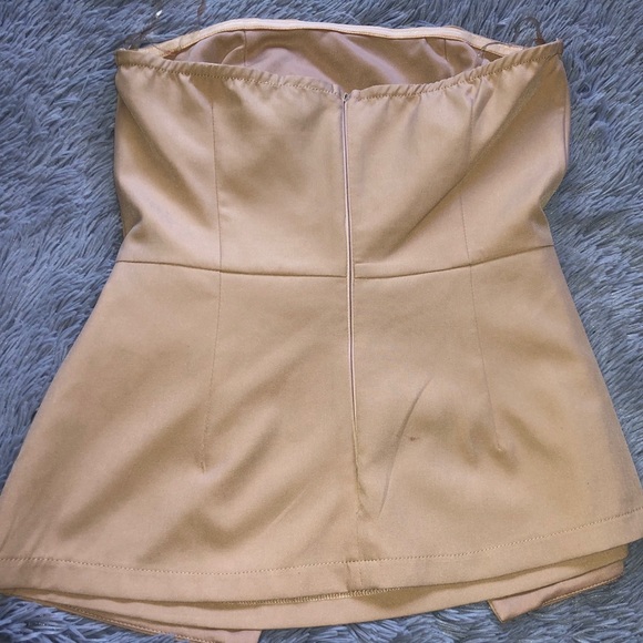 Strapless Peplum Top , Light Pink/Peach - Picture 2 of 2